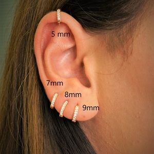 Silver Hoop Huggie Earrings